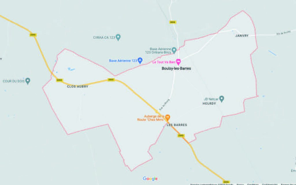 Plan de situation du lotissement de terrains à bâtir à Boulay-les-Barres.